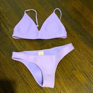 Topshop purple high waisted bikini
